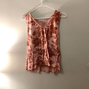 Loft Petite Tank, Mauve & Burnt Orange, Size S Petite